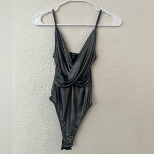 Lulus Silver Metallic Bodysuit